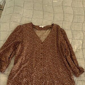 Fun 2 Fun Brown Floral Blouse